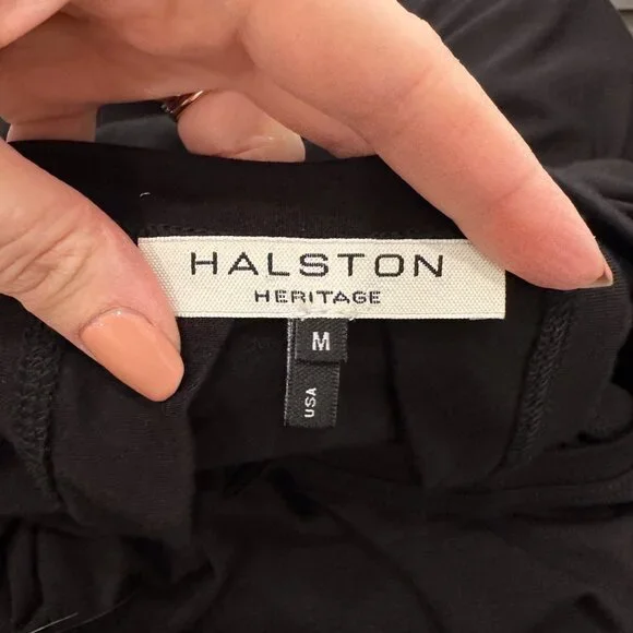Halston Heritage Sleeveless Casual Tank Midi Dress in Black Women's Size M - Picture 3 of 14